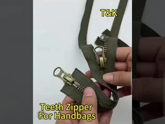 Otwarty końcówka mosiężna metalowa zamka zębowa z błyszczącym złotym kolorem dla domowych tkanin