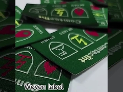 Metalowa przędza złota i srebra Lurex Woven Clothing Brand Label z złożonym środkiem