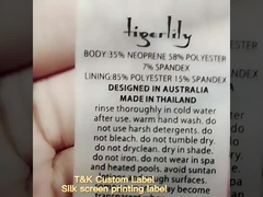 Przejrzysty miękki TPU Etykiety odzieżowe Kolory CMYK Wymywalne do kostiumów kąpielowych