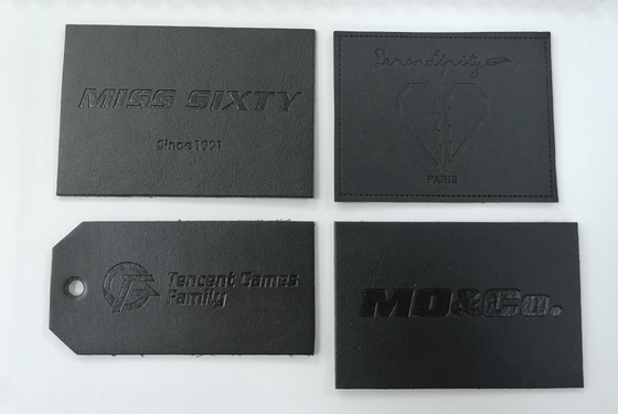 Wytłaczane logo Suede Microfiber PU Leather Label Zmywalny niestandardowy kolor