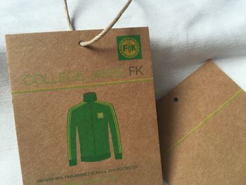3 kolory brązowy papier Kraft Hang Tag, 3mm bawełna / Linen Cord Niestandardowe Garment Hang Tagi