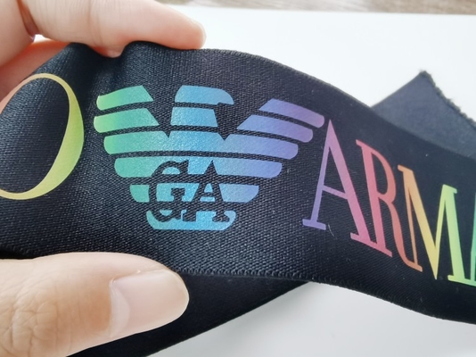 Spandex / Nylon 3CM Czarna gumka z dostosowanym kolorowym logo