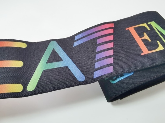 Spandex / Nylon 3CM Czarna gumka z dostosowanym kolorowym logo