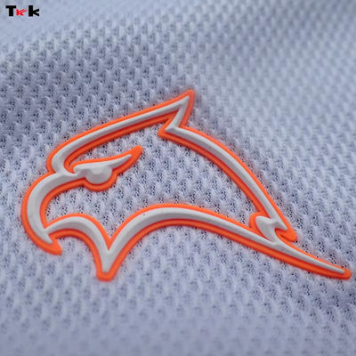 Niestandardowe etykiety bez etykiet z gumy silikonowej Transfer ciepła z literami i liczbami 3D Drukowanie logo