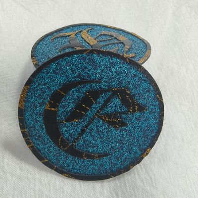 OEM Srebrny wątek haftowy Woven Patches For Clothes