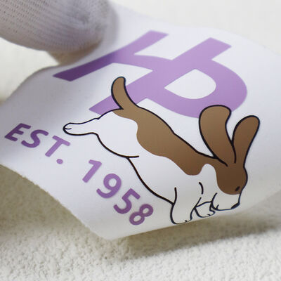 Silicone Printed Heat Transfer Label - Cute Dog Design Emblem for Fashion Accessories & Brand Merchandise