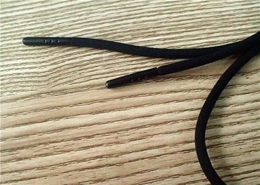 125cm Czarny elastyczny sznur z wyrzeźbionym logo na obu końcach czarnej głowicy
