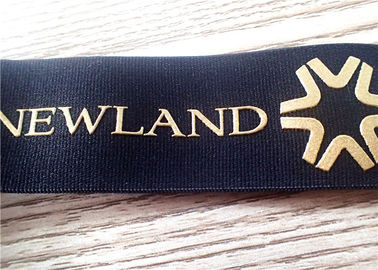 30 MM czarny żakardowa gumka Silk - ekran z błyszczącym złotym silikonowym logo