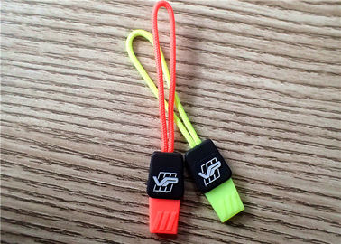 Fluorescencyjny kolor gumowy ściągacz do suwaków z wytłoczonym logo do odzieży, toreb, bagaży