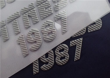 Podniesiony Twill Flash Srebrny transfer ciepła powierzchni Logo Trójwymiarowy efekt