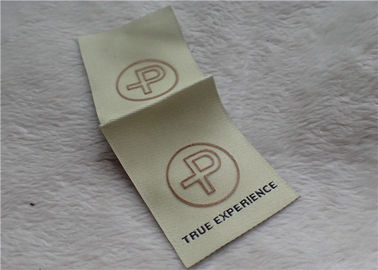 Logo Mid Fold Woven Clothing Etykiety Shinny Gold 0.4mm Grubość OEKO SGS BV