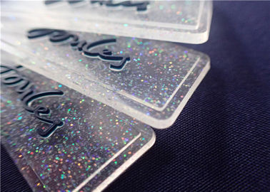Spersonalizowana w pełni przezroczysta plakietka PVC z kolorowym proszkiem do odzieży