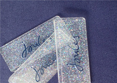 Spersonalizowana w pełni przezroczysta plakietka PVC z kolorowym proszkiem do odzieży