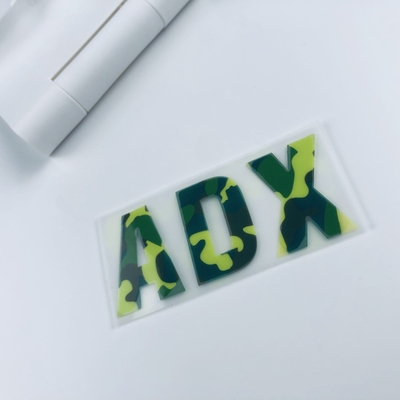 Kamuflażowe silikonowe etykiety termotransferowe 3D z własnym logo