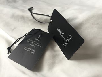 Zarówno Srebrna Srebrna Logo Sztuka Papierowa Odzież Znaczniki Hang With Black Waxed Cord
