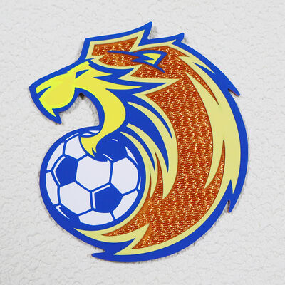 Silikonowy Tatami Patch   Lion & Soccer Design Thermal Transfer Badge dla odzieży sportowej
