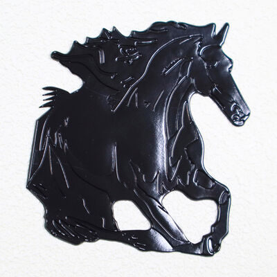 Black Running Horse TPU Heat Transfer Label ️ 3D Embossed Voltage Patch do znakowania odzieży i torebki