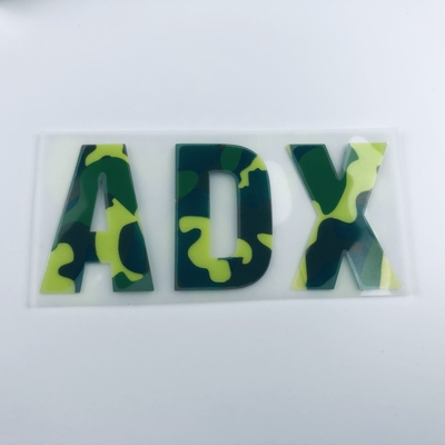 Kamuflażowe silikonowe etykiety termotransferowe 3D z własnym logo